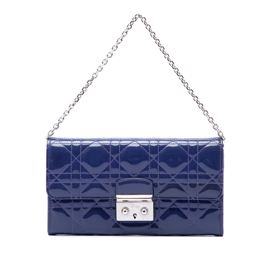 Dior Cannage Miss Dior Wallet on Chain Bleu – vue principale – GABY PARIS