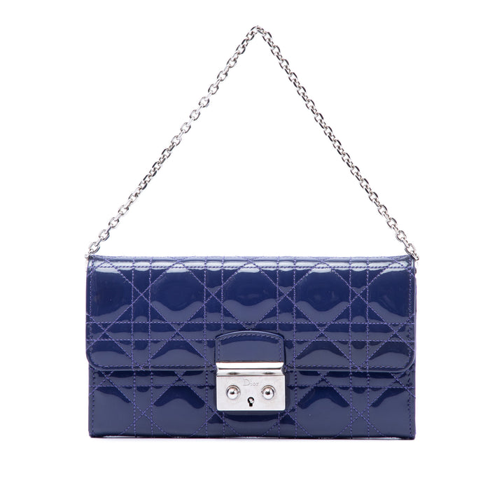 Dior Cannage Miss Dior Wallet on Chain Bleu – vue principale – GABY PARIS