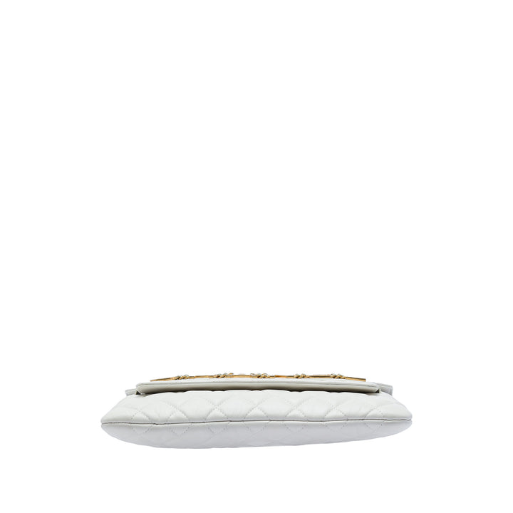 Matelassé Logo Enchained Pochette Cuir de veau Blanc