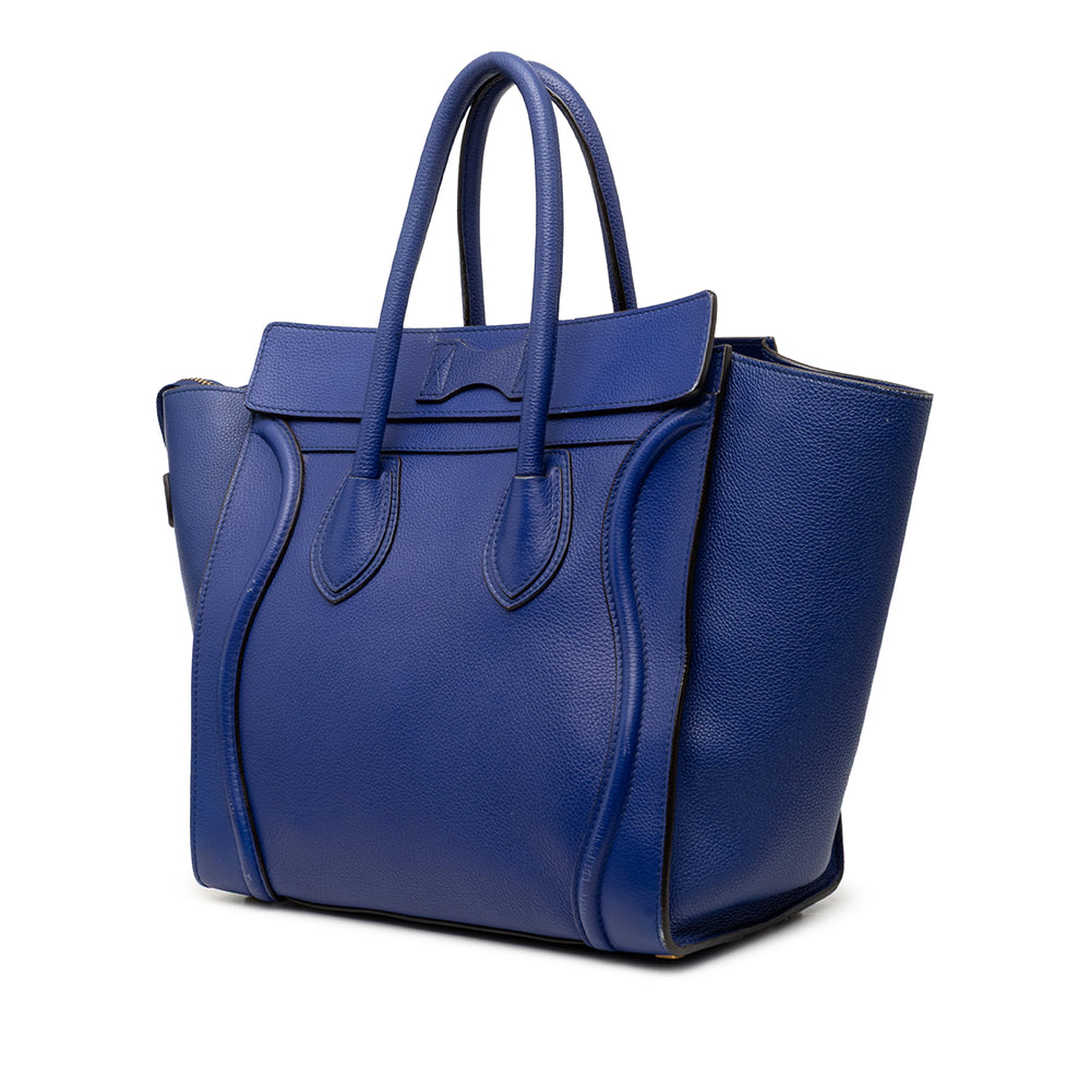 Celine Luggage Cabas Mini Cuir de veau Bleu – vue 2 – GABY PARIS