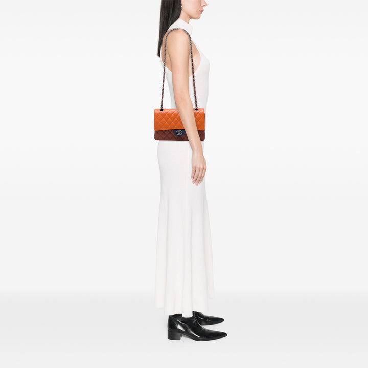 Chanel Classic Tricolore Double rabat Moyen Cuir d'agneau