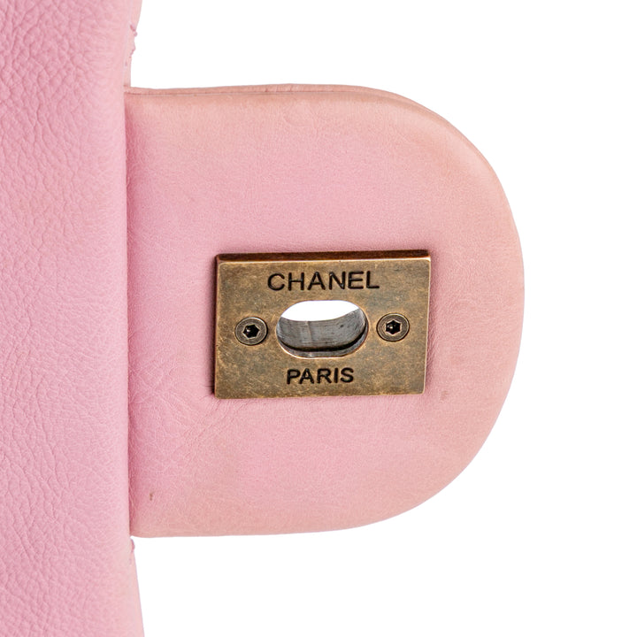 Quilted Calfskin CC Crown Flap Pink - Gaby Paris