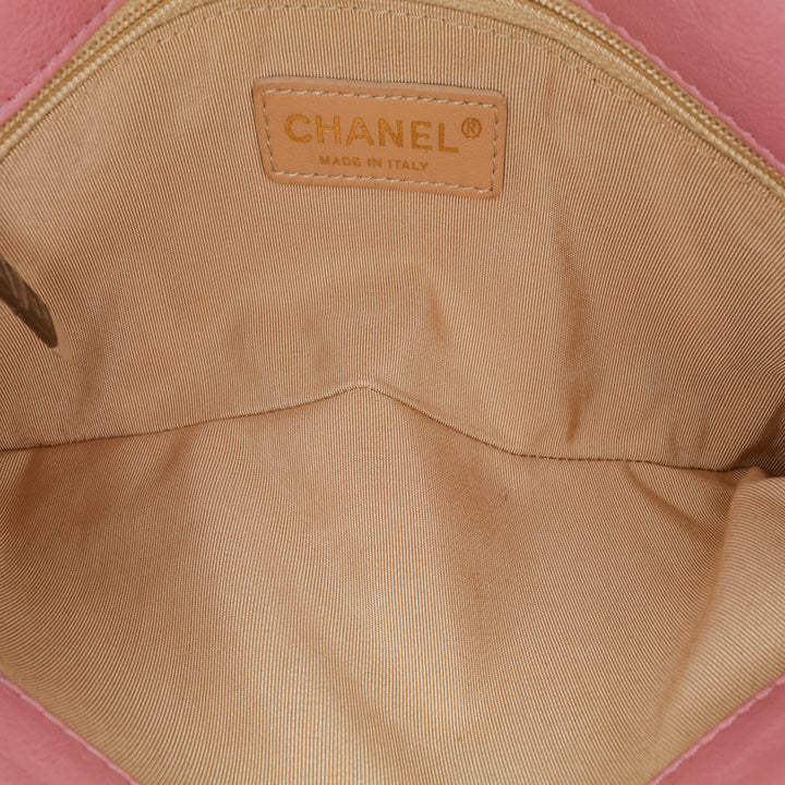 Quilted Calfskin CC Crown Flap Pink - Gaby Paris