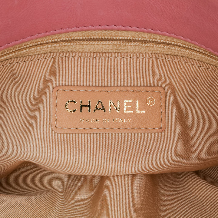 Quilted Calfskin CC Crown Flap Pink - Gaby Paris