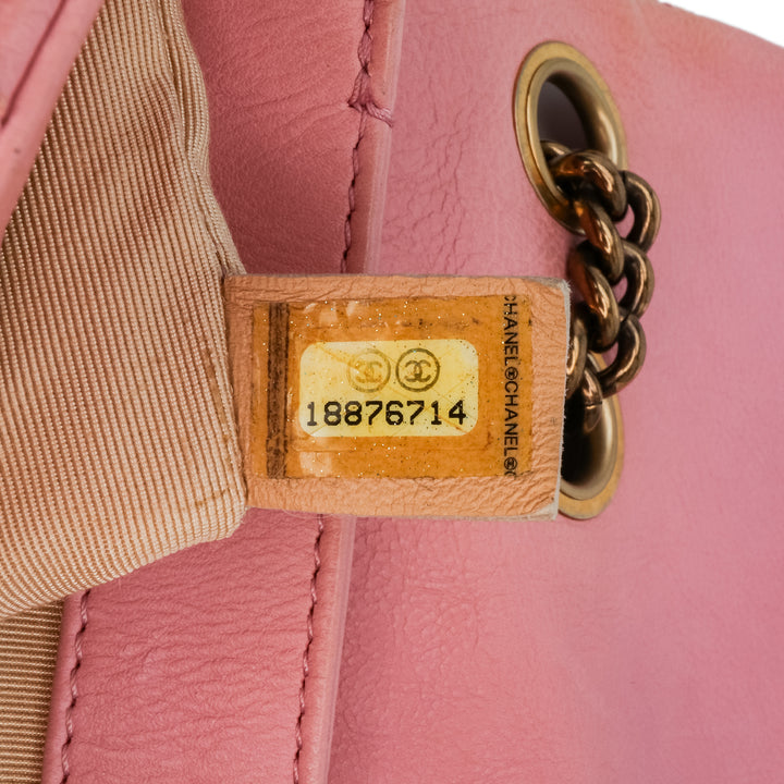 Quilted Calfskin CC Crown Flap Pink - Gaby Paris