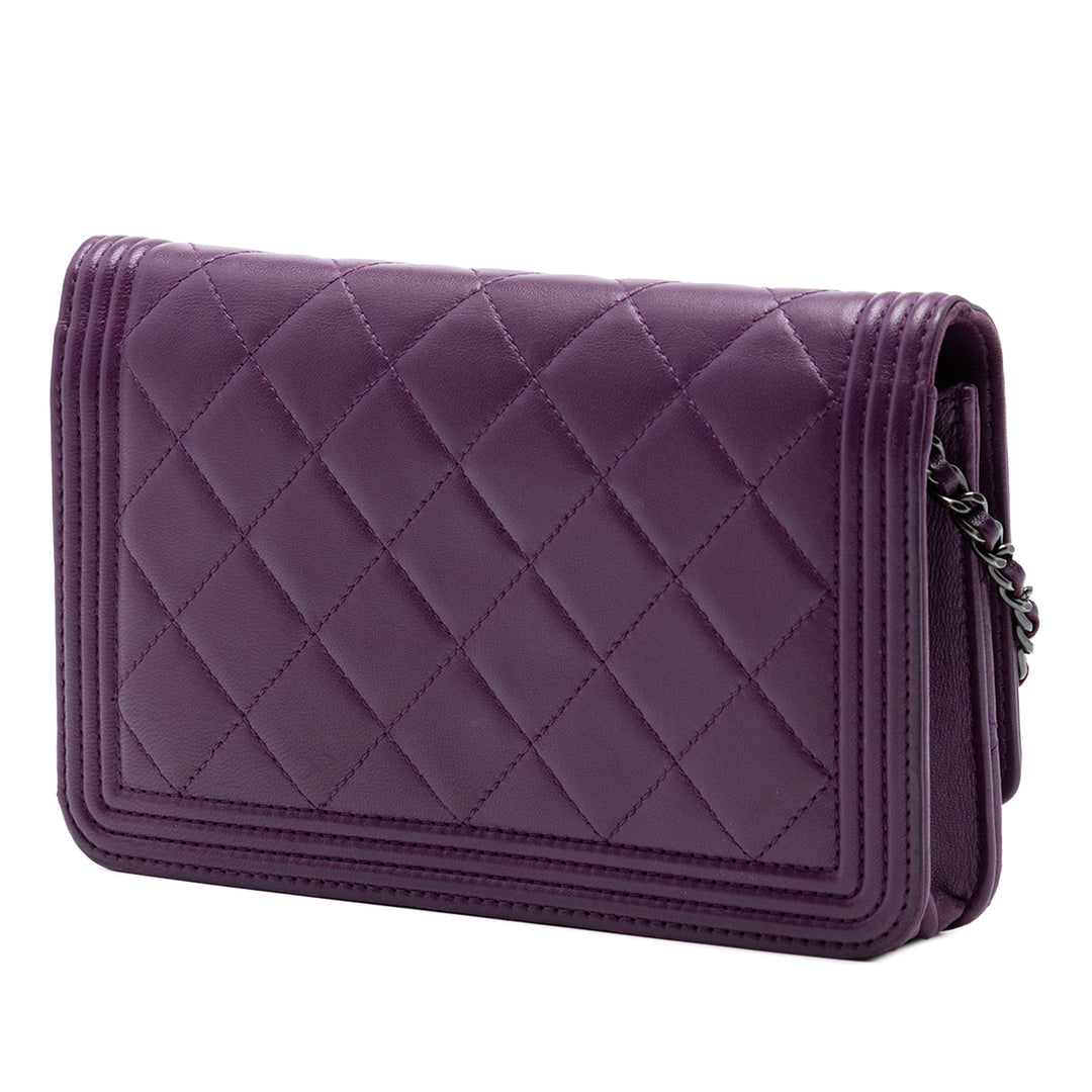 Chanel Matelassé Cuir d’agneau Boy Wallet on Chain