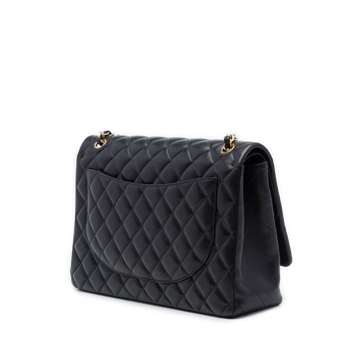 Classic Double rabat Maxi Cuir d'agneau Noir
