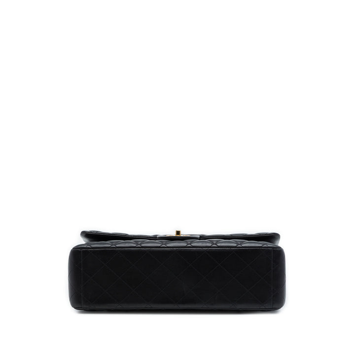 Classic Double rabat Maxi Cuir d'agneau Noir