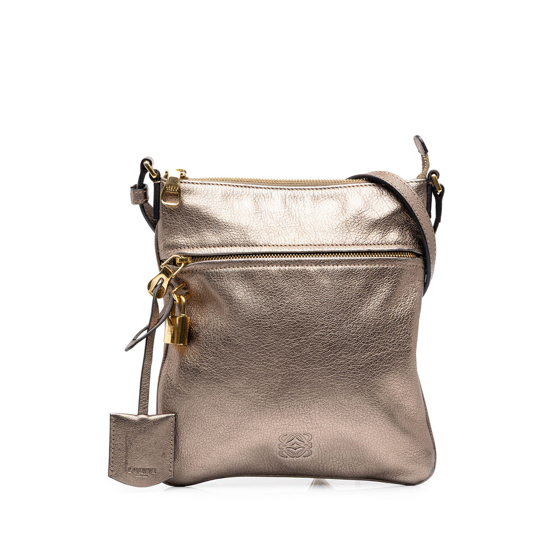 LOEWE Sac bandoulière Métallisé Anagram Doré – vue principale – GABY PARIS