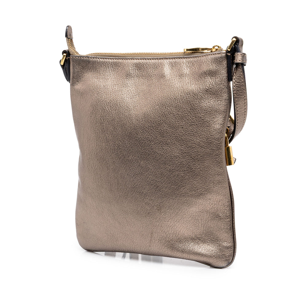 LOEWE Sac bandoulière Métallisé Anagram Doré – vue 2 – GABY PARIS
