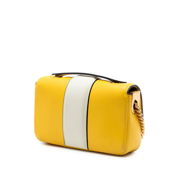 Bicolore Apolo Baguette à chaîne Sac Mini nappa Jaune