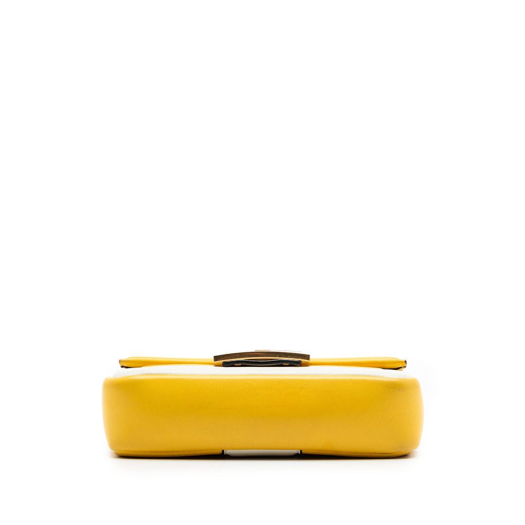 Bicolore Apolo Baguette à chaîne Sac Mini nappa Jaune
