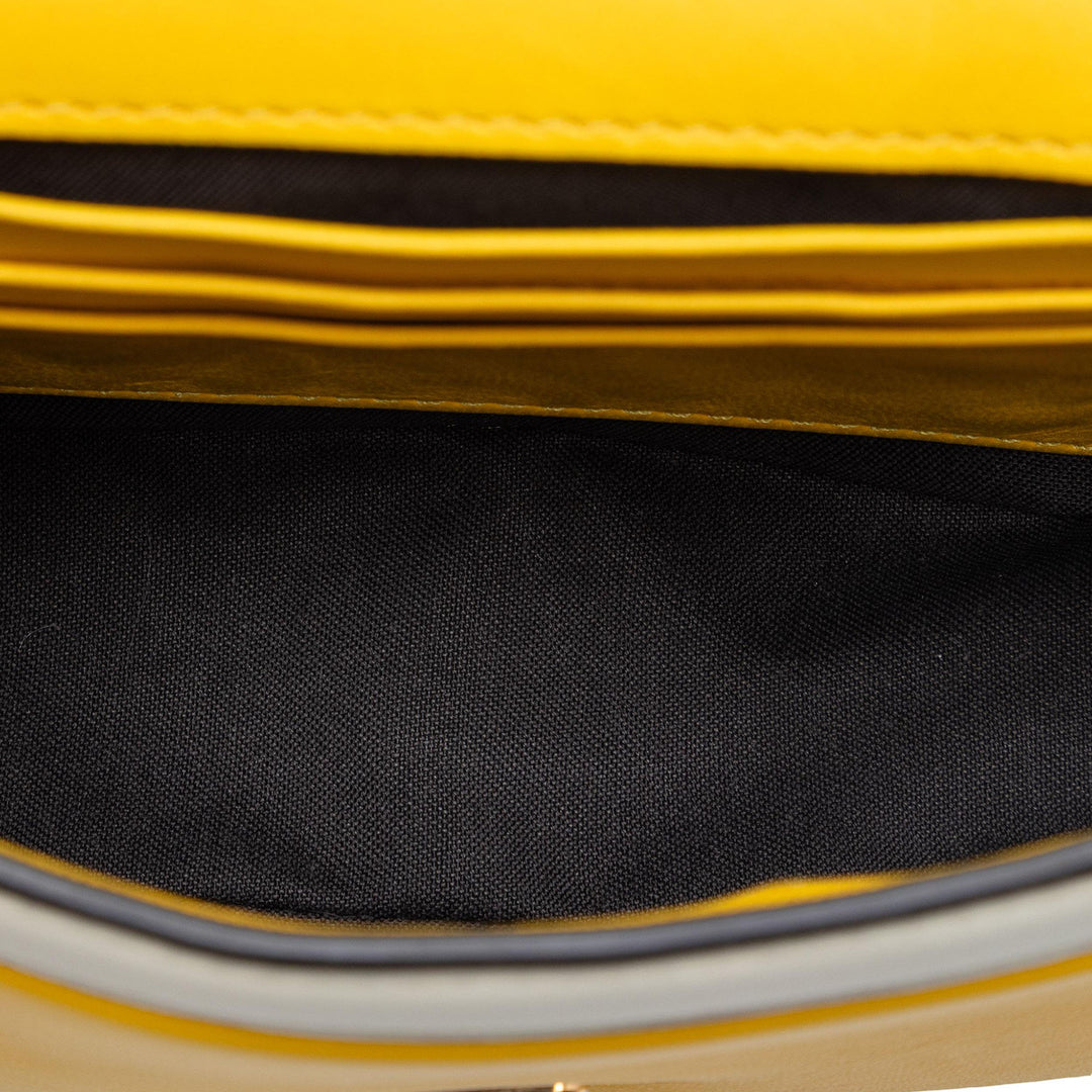 Bicolore Apolo Baguette à chaîne Sac Mini nappa Jaune
