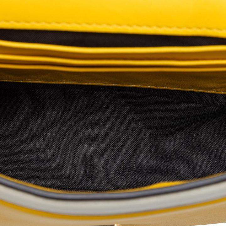 Bicolore Apolo Baguette à chaîne Sac Mini nappa Jaune