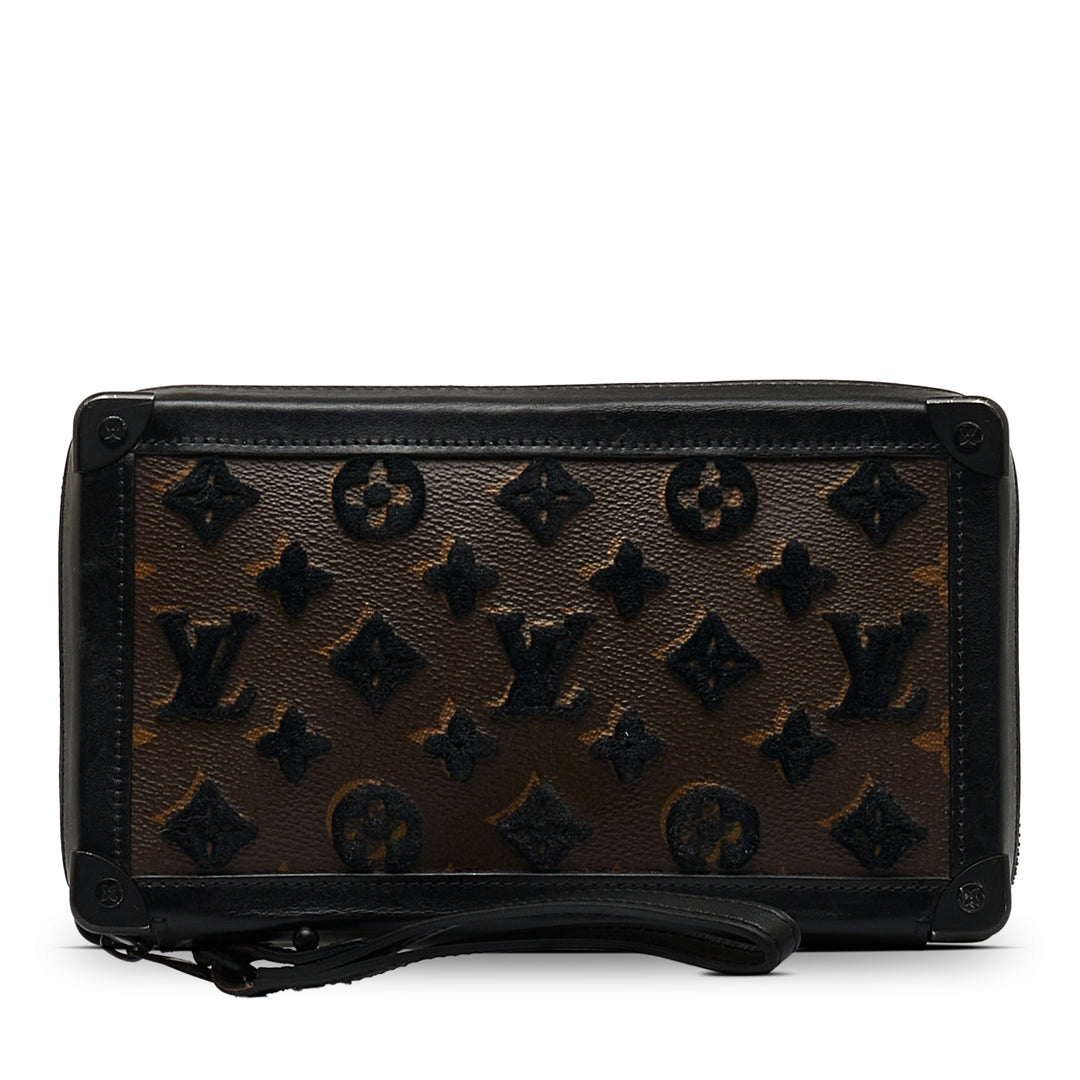 Monogram Tuffetage Soft Trunk Clutch Brown - Gaby Paris