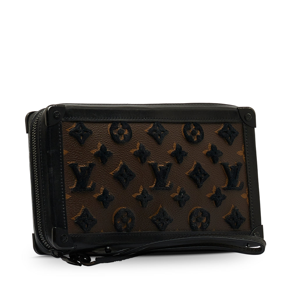 Monogram Tuffetage Soft Trunk Clutch Brown - Gaby Paris