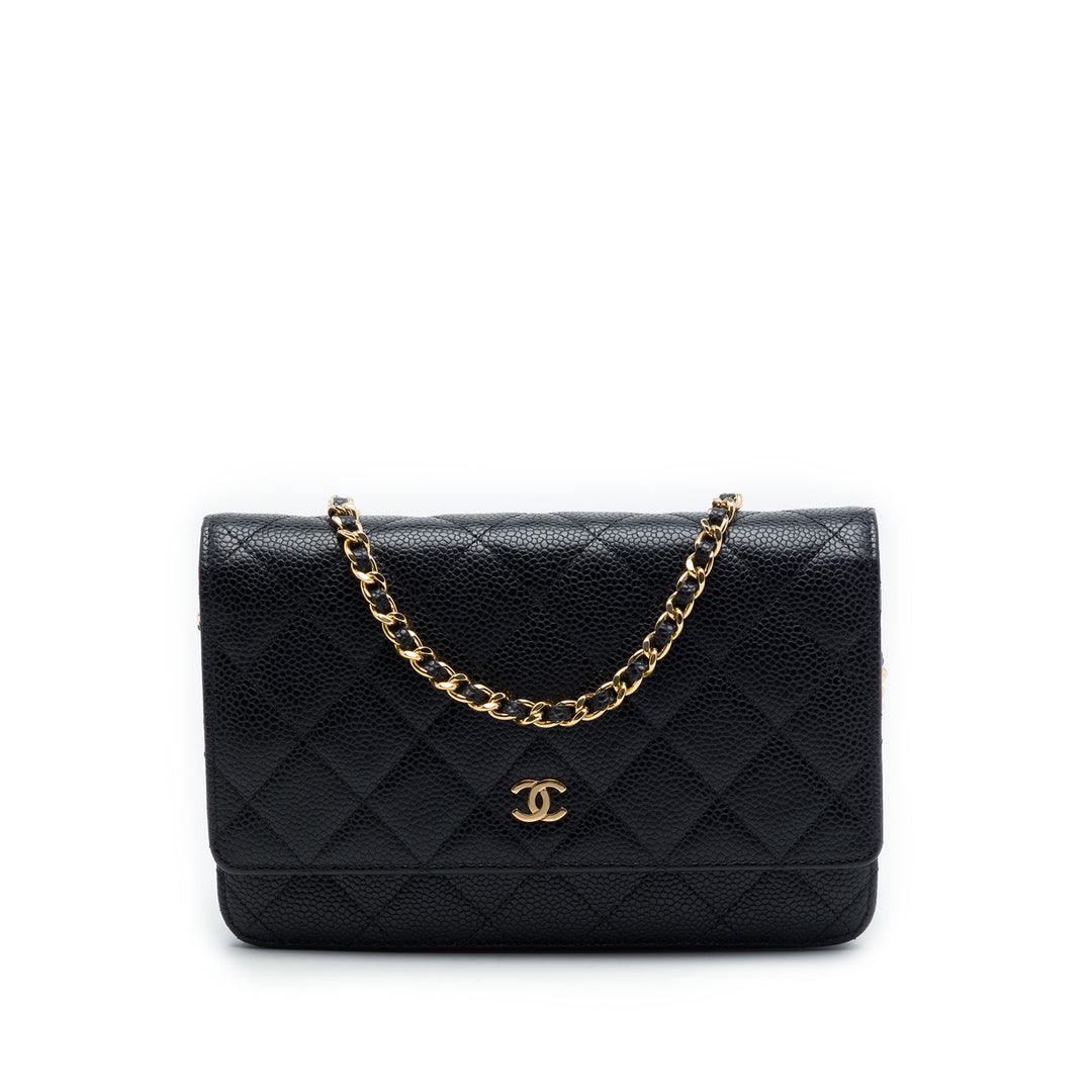 Chanel CC Matelassé Caviar Wallet on Chain