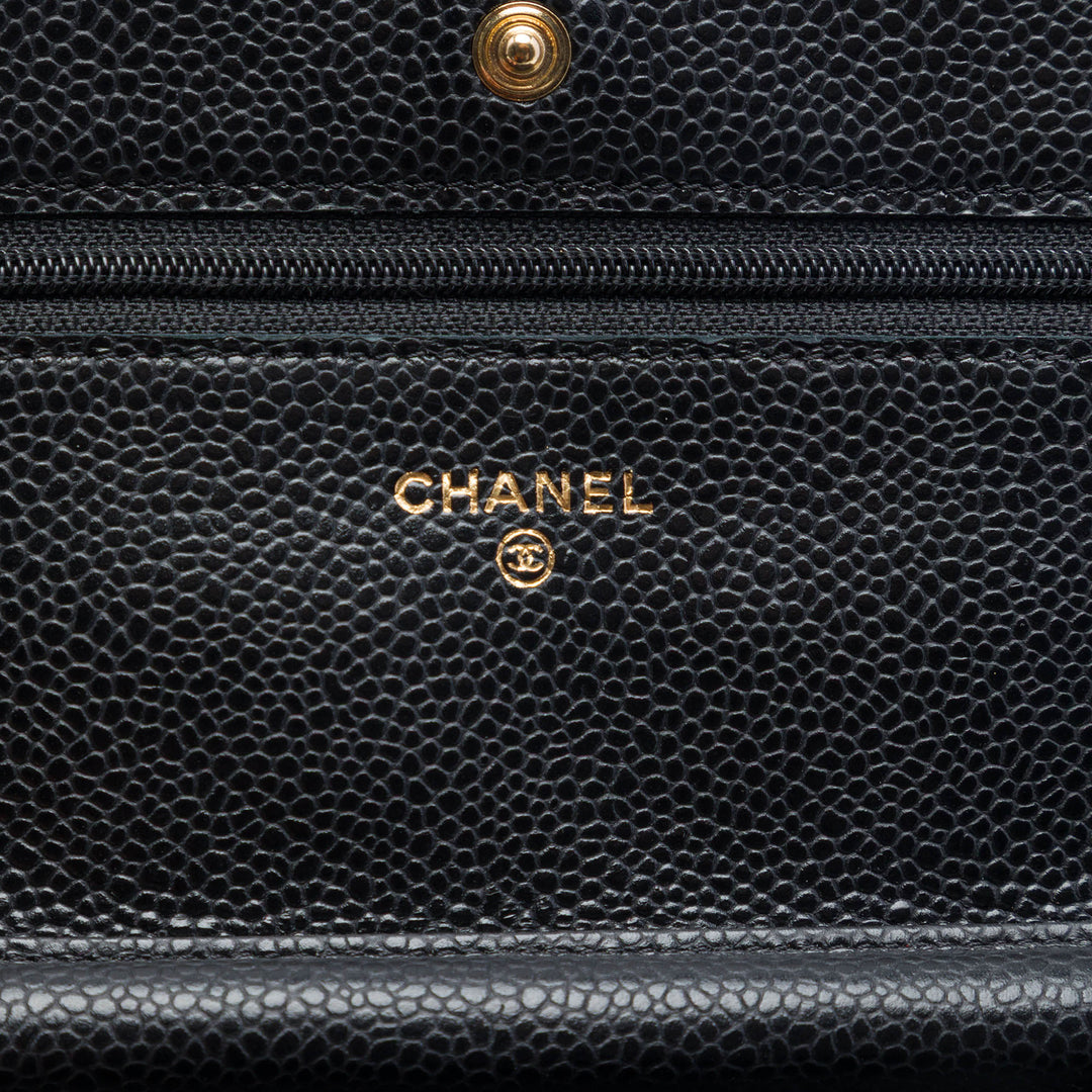 Chanel CC Matelassé Caviar Wallet on Chain