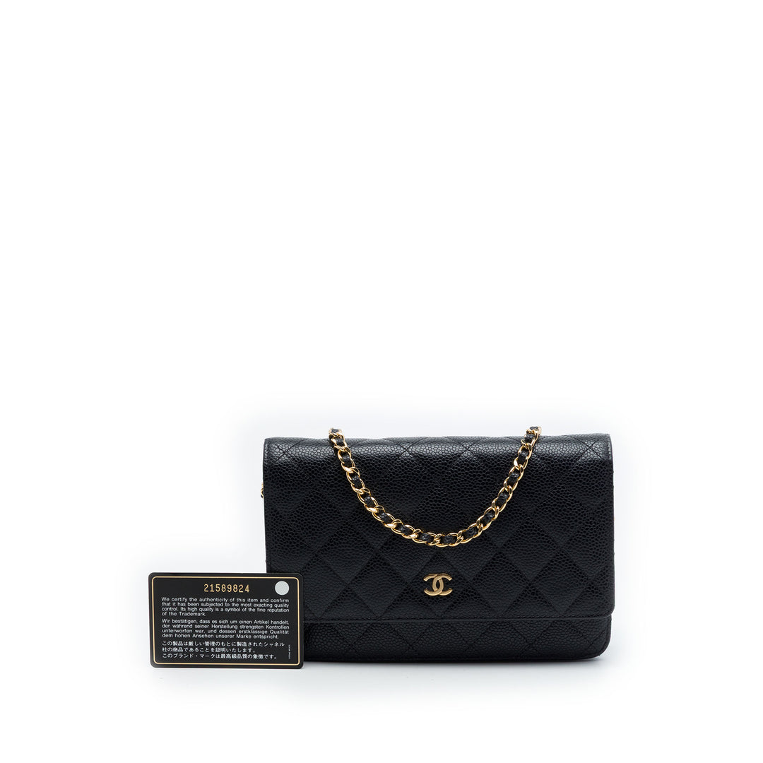 Chanel CC Matelassé Caviar Wallet on Chain