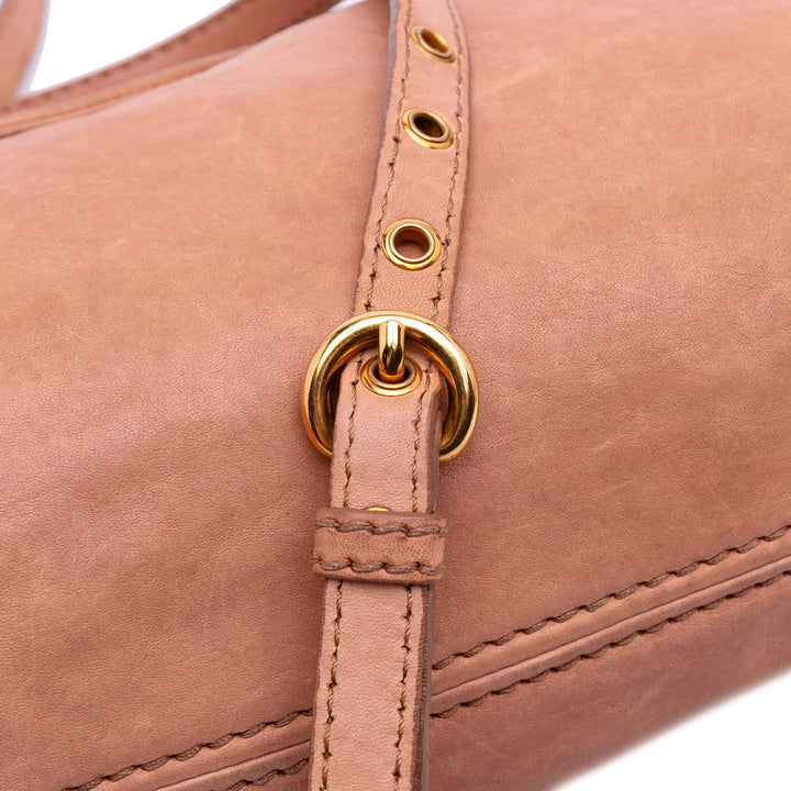 Leather Clutch on Strap Brown - Gaby Paris