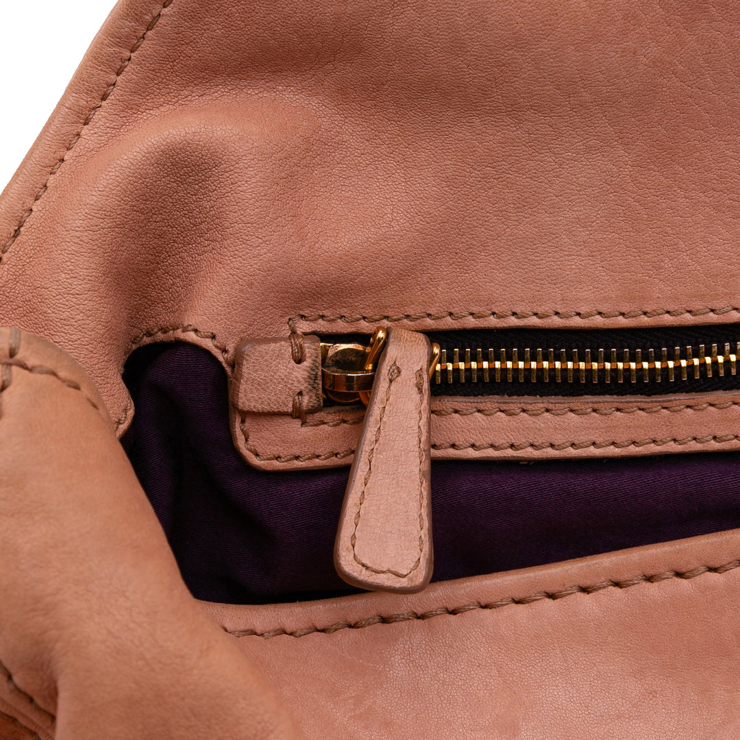 Leather Clutch on Strap Brown - Gaby Paris