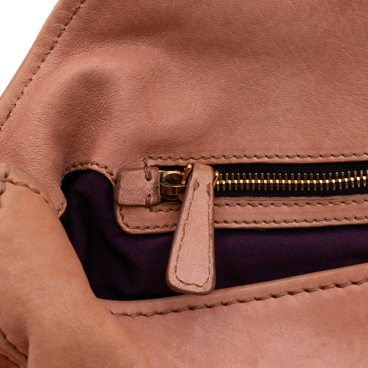 Leather Clutch on Strap Brown - Gaby Paris