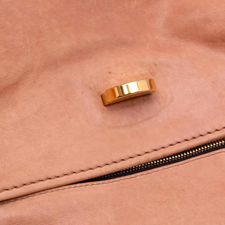 Leather Clutch on Strap Brown - Gaby Paris