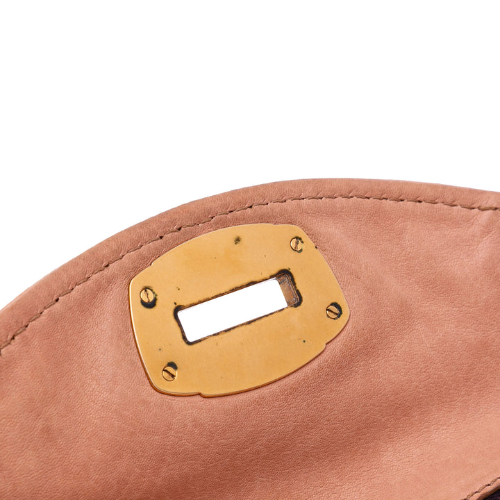 Leather Clutch on Strap Brown - Gaby Paris