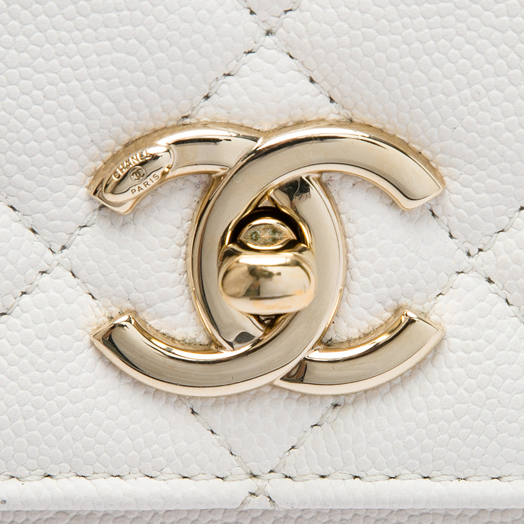 Chanel Matelassé Business Affinity à rabat Petit Cuir caviar