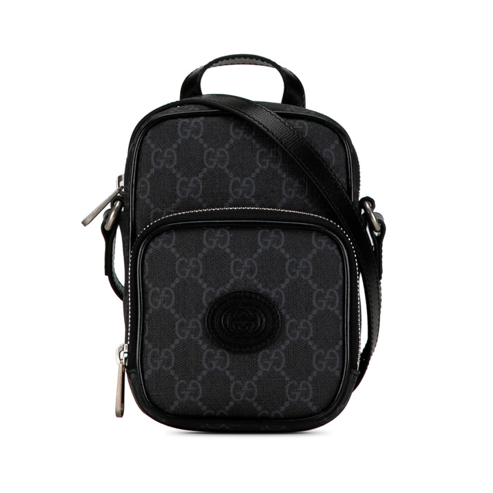 Gucci Mini GG Supreme Interlocking G Crossbody Gray - GABY PARIS