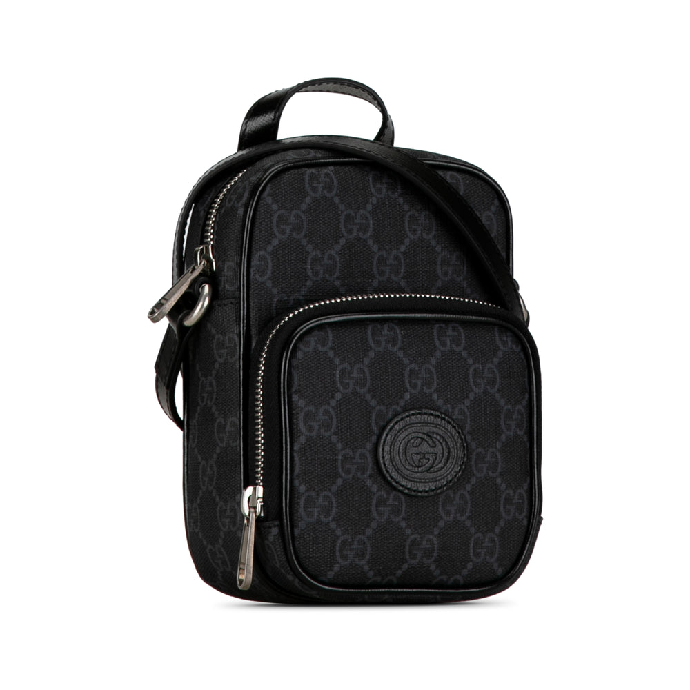 Gucci Mini GG Supreme Interlocking G Crossbody Gray - GABY PARIS