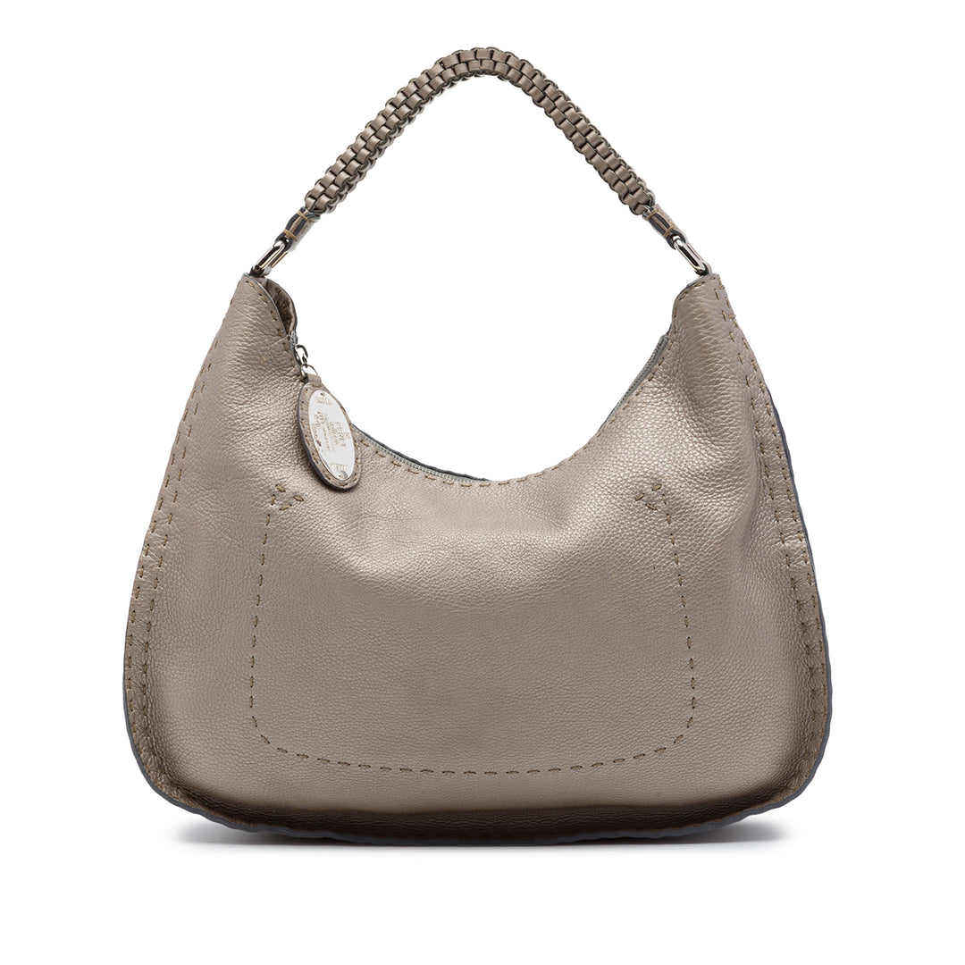 Métallisé Pebbled Selleria Sac Marron