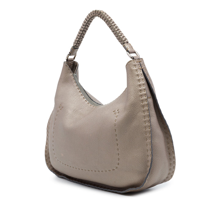 Métallisé Pebbled Selleria Sac Marron