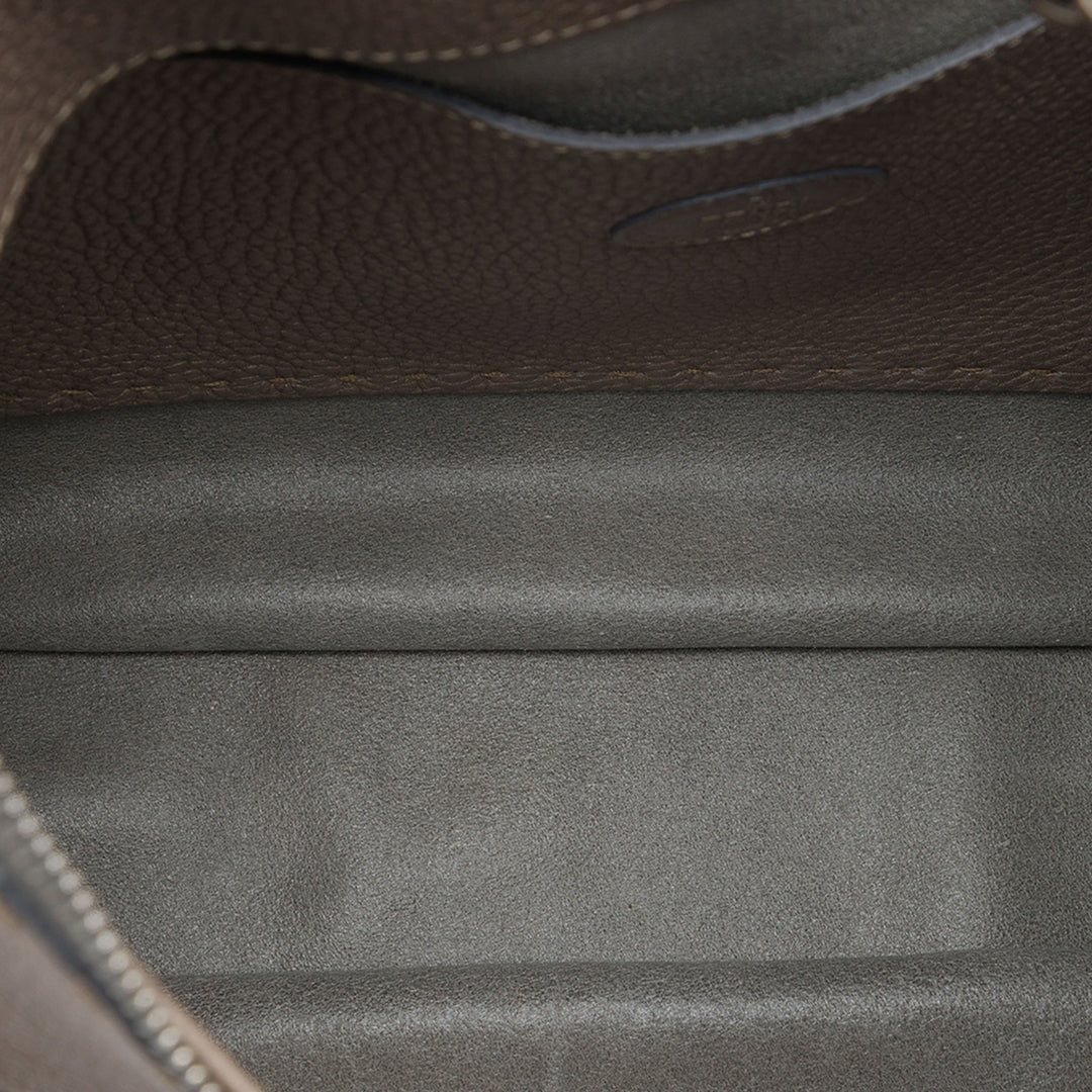 Métallisé Pebbled Selleria Sac Marron