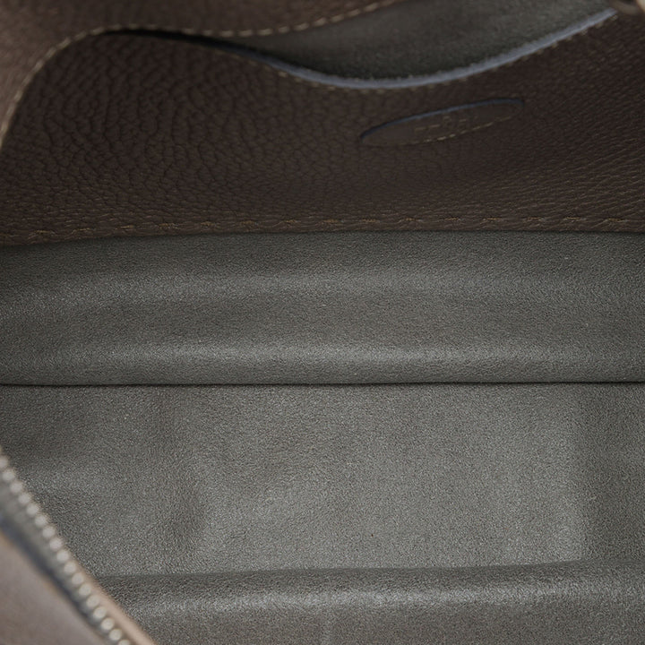 Métallisé Pebbled Selleria Sac Marron