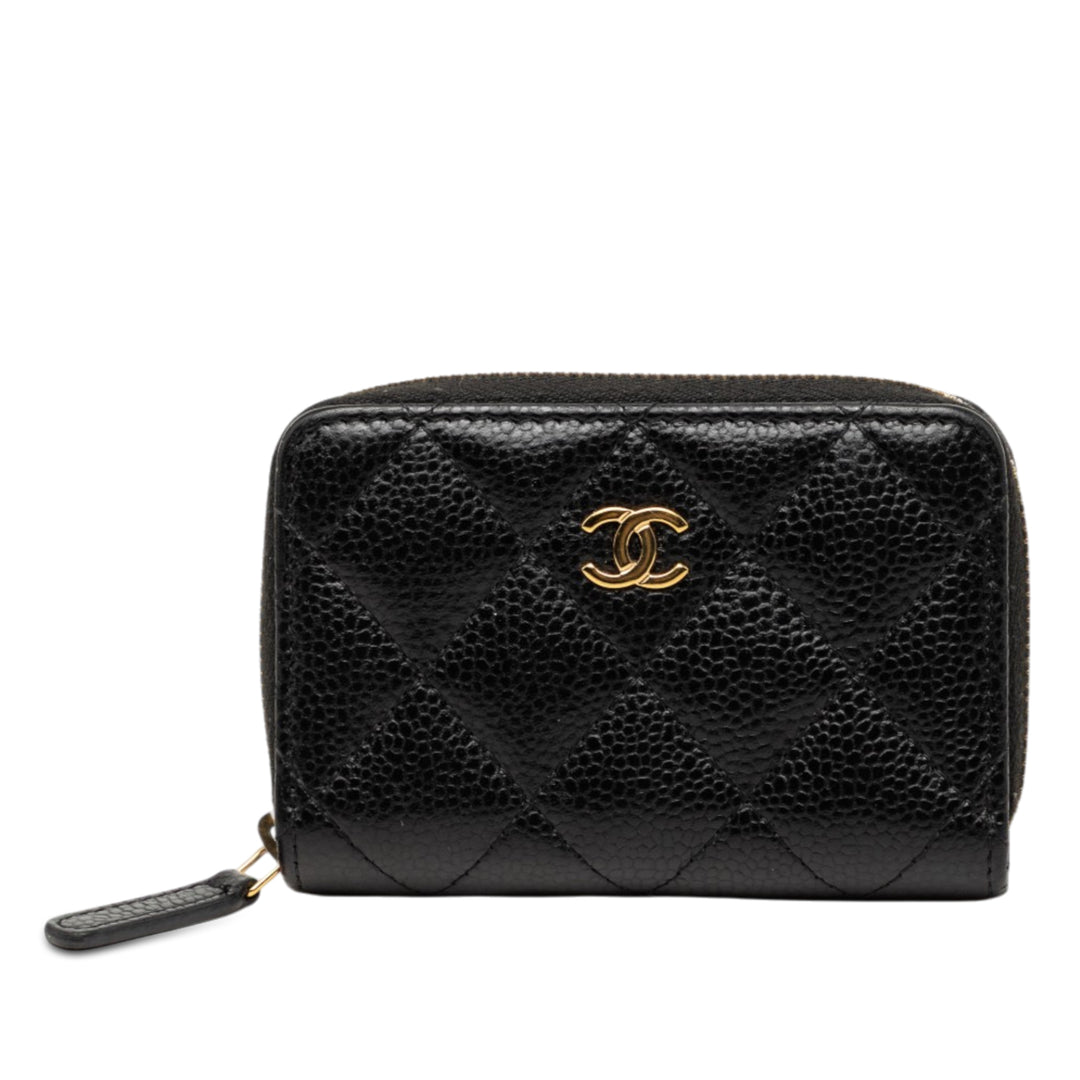 Chanel CC Matelassé Caviar Zip Coin Purse
