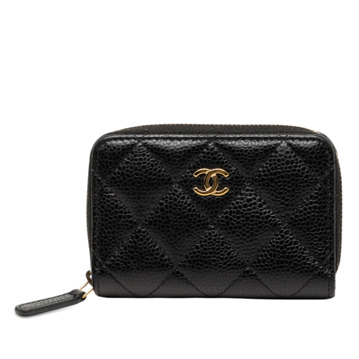 Chanel CC Matelassé Caviar Zip Coin Purse