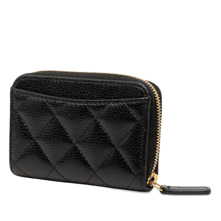 Chanel CC Matelassé Caviar Zip Coin Purse