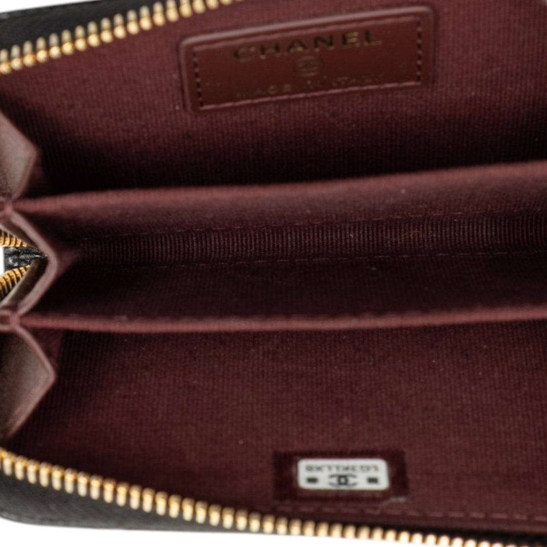 Chanel CC Matelassé Caviar Zip Coin Purse