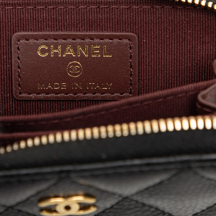 Chanel CC Matelassé Caviar Zip Coin Purse