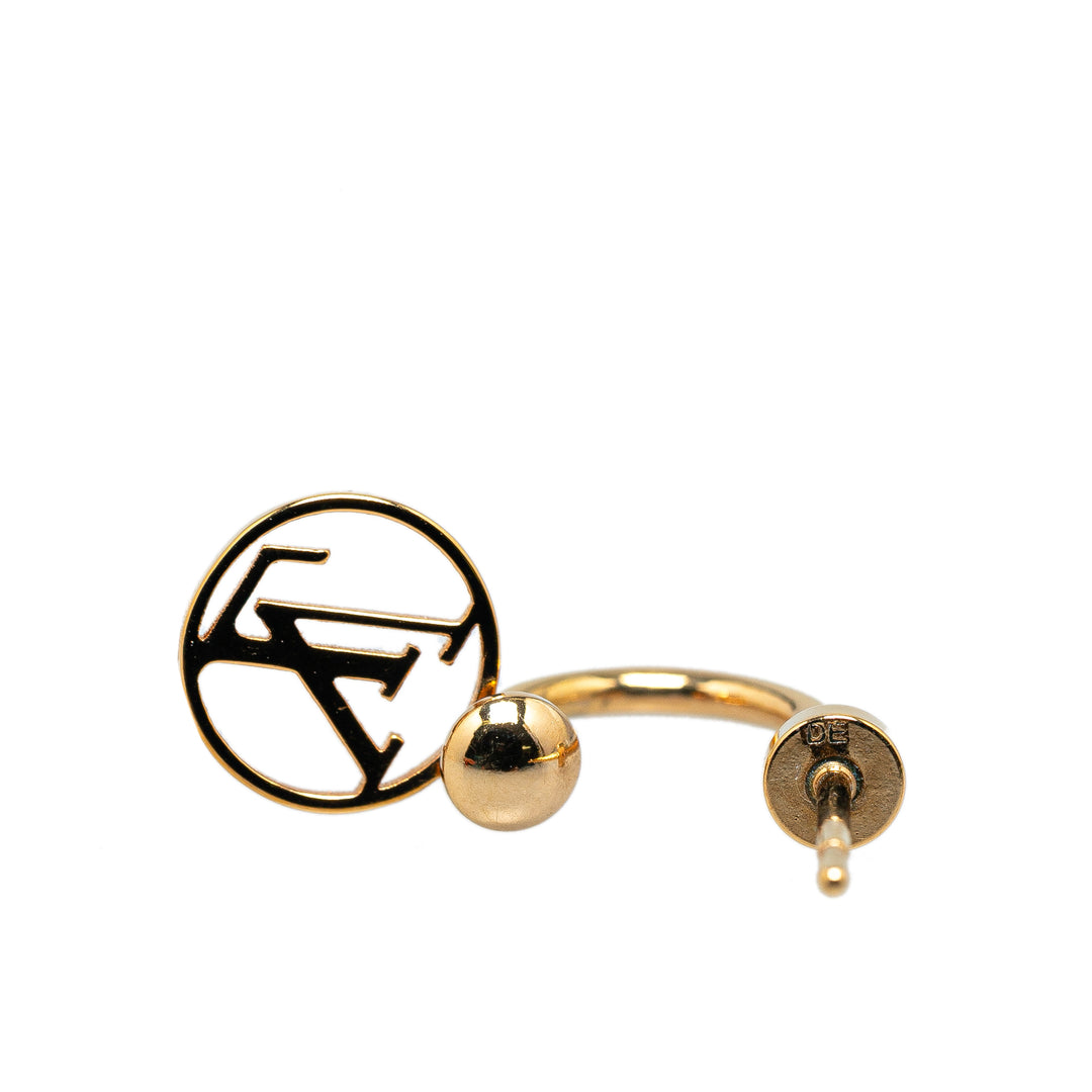 Louis Vuitton Gold Plated Blooming Push Back Earrings Gold - GABY PARIS