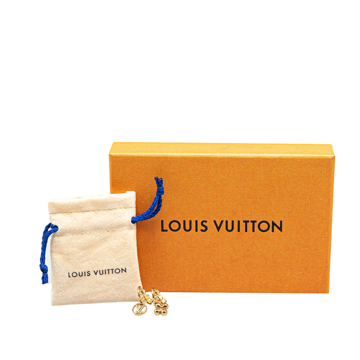 Louis Vuitton Gold Plated Blooming Push Back Earrings Gold - GABY PARIS