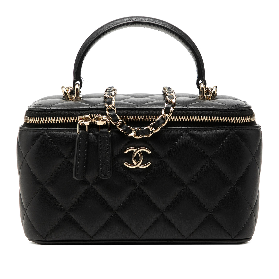 Chanel Vanity avec chaîne Petit Cuir d'agneau