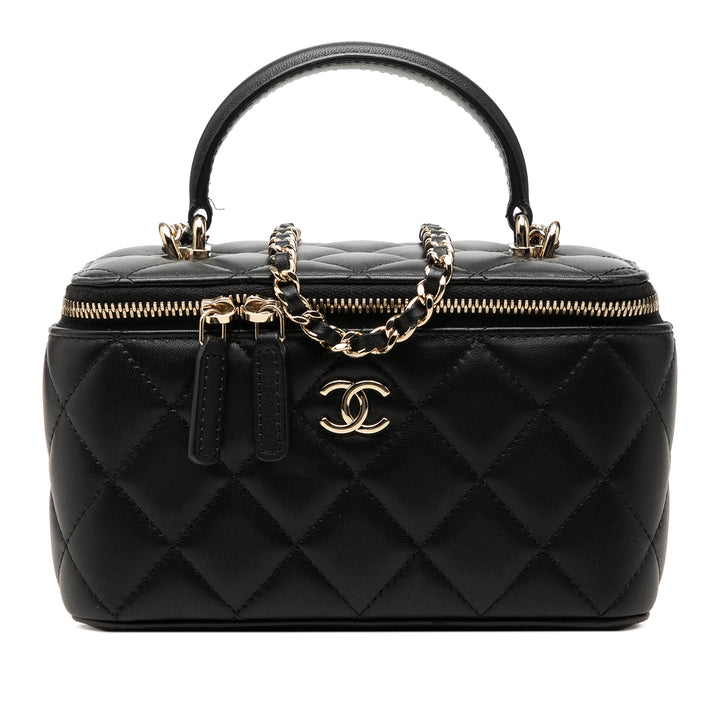 Chanel Vanity avec chaîne Petit Cuir d'agneau
