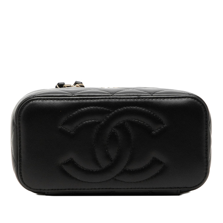 Chanel Vanity avec chaîne Petit Cuir d'agneau