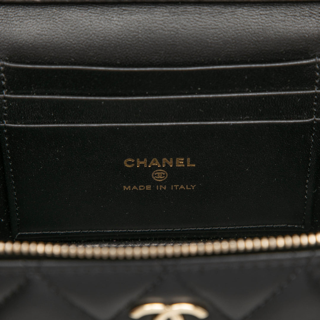 Chanel Vanity avec chaîne Petit Cuir d'agneau