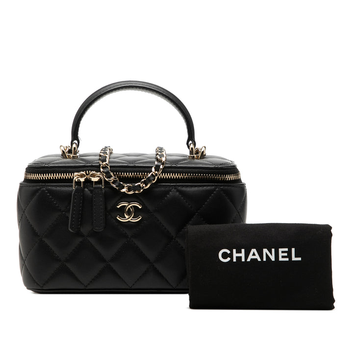 Chanel Vanity avec chaîne Petit Cuir d'agneau