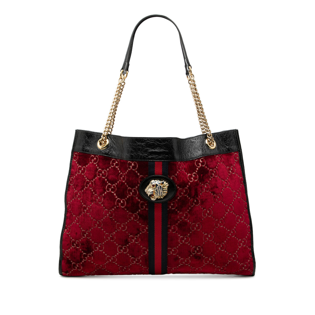 Gucci GG Web Rajah Cabas Grand Rouge – vue principale – GABY PARIS
