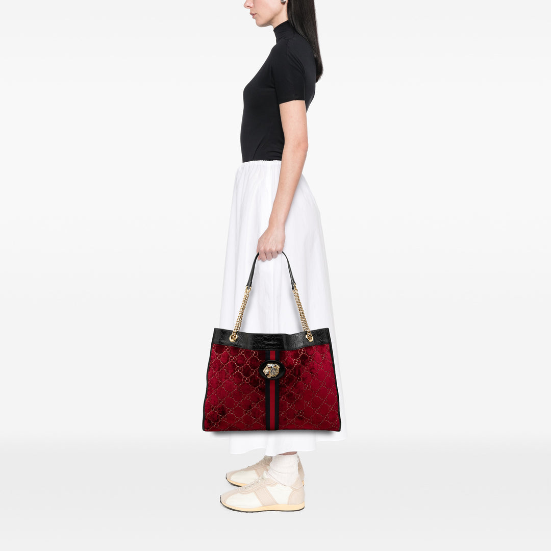Gucci GG Web Rajah Cabas Grand Rouge – vue 6 – GABY PARIS
