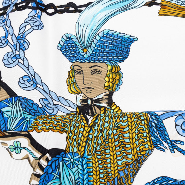 Hermès Le Timbalier Foulard 90 Blanc – vue 6 – GABY PARIS